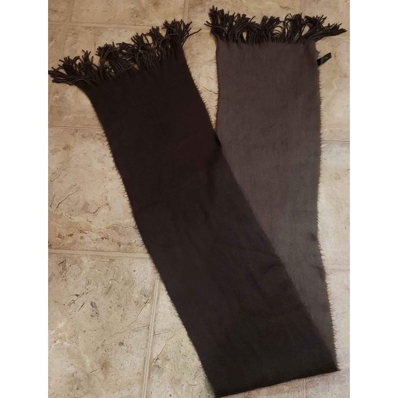 10 x 70 Reversible Designer Scarf Stole Wrap Shawl Warm Fringed Brown & Tan NEW - Picture 4 of 6